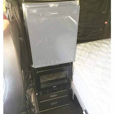Replacement For Kenworth W900L Year 1998 Brushed Stainless 2 Drawer Cabinet Wrefrigerator Mount And