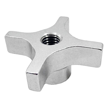 J.W. Winco Hand Knob, 4-Prong CKS-2.00-3/8X16-D
