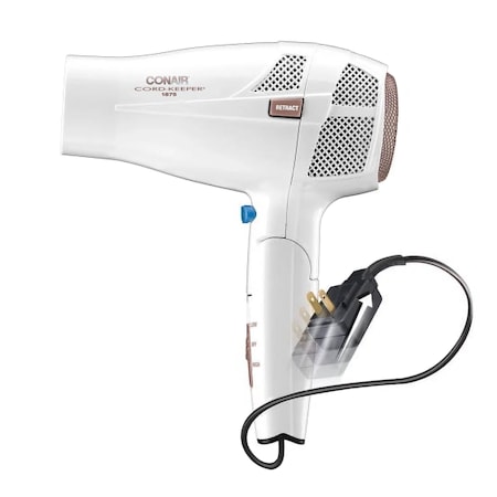 Conair Double Ceramic 2 Speed 1875 Watt Compact Hair Dryer in White and Rose Gold 290DCM