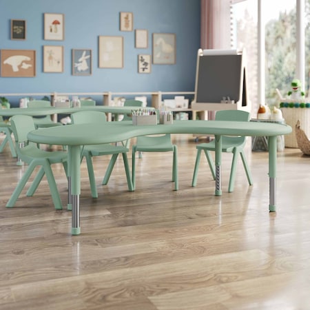 Flash Furniture 5 PC Plastic Activity Table and 4 Chairs Set, 10.5 in Seat Height-Sage YU-YCX-0043-2-MOON-TBL-SAGE-E-GG