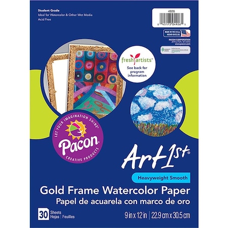 Pacon Pacon Art 1st Gold Frame Watercolor Paper - Pack of 3 PAC4926-3