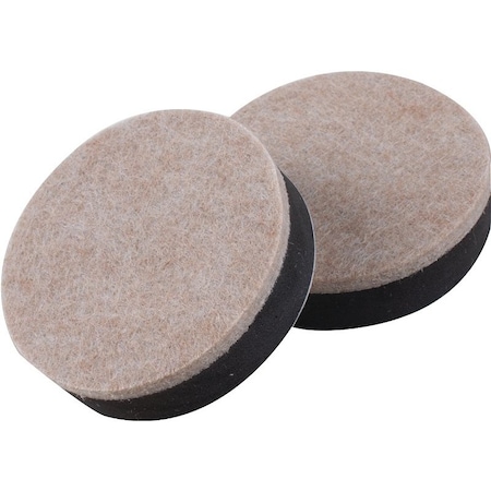 Shepherd Hardware Slider Pad, Felt Cloth, Beige, 2-1/2 in Dia, 1/2 in Thick, Round 9408
