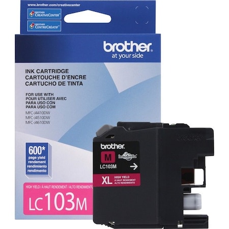 Brother Brother Innobella LC103M Original Ink Cartridge - Inkjet - High Yield - 600 Pages - Magenta - 1 Each LC103M