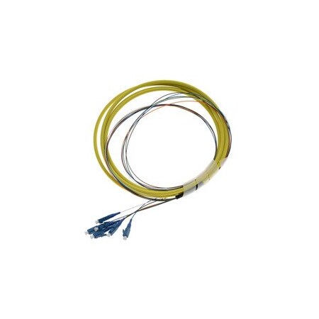 Cable Wholesale 6 Strand Fiber Distribution Pigtail, Singlemode, LC/UPC Connectors, Blue Boots, 3M(1m 900um 15F2-02106