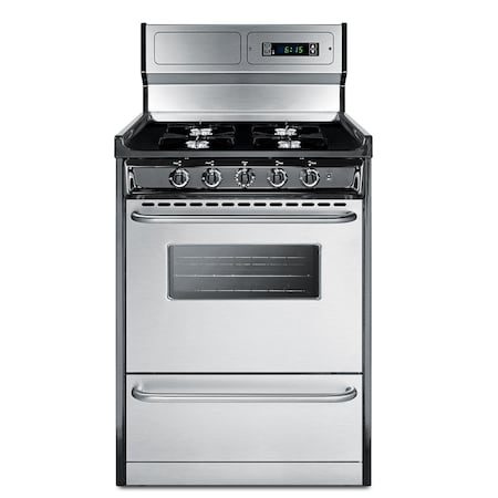 Summit 24in Wide Gas Range, Open Burners TNM6307BKW