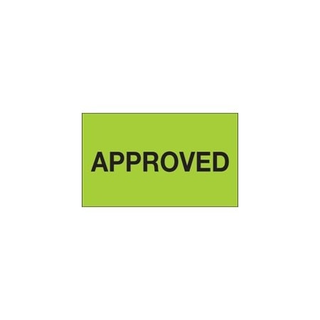 Bubblefast 3 x 5'' - ''Approved'' Fluorescent Green Labels BFDL1154