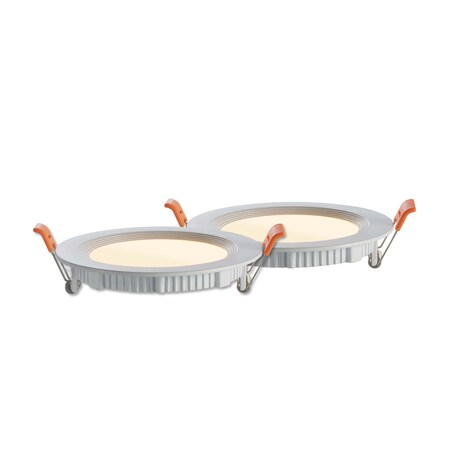 Bulbrite 4" Canless 3000K, 65w Equivalent, New Construction Integrated LED Recessed Light Kit Metal JBOX, 2PK 861667