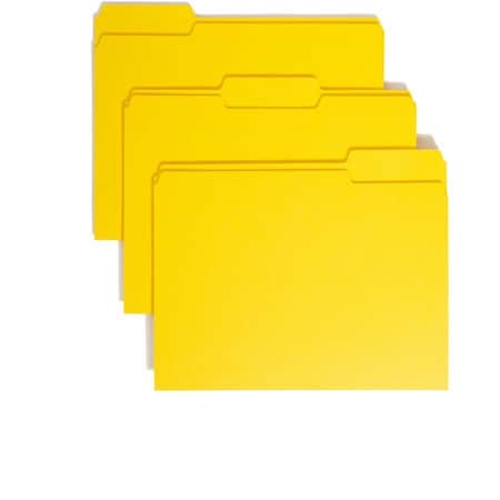 Smead File Folders, 1/3 Cut Top Tab, Letter, Yellow, 100/Box 12943