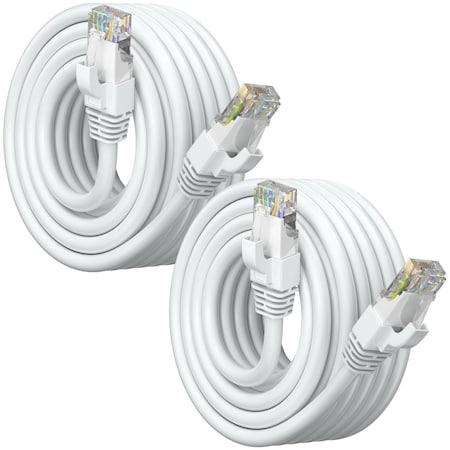 Maximm Cat6 Ethernet Cable 20ft 10Gbps 550MHz UTP, 2PK, White, 2PK WH2PK12