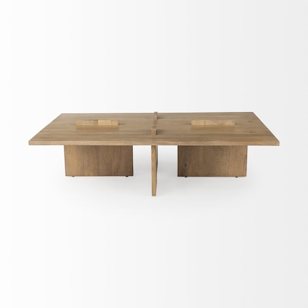 Homeroots 34" Natural Wood Coffee Table 393175