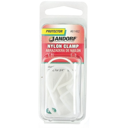 Jandorf Cable Clamp, 3/4 in Max Bundle Dia, 1/2 in W, Nylon, Natural 61462