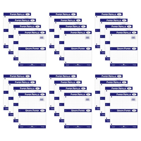 Roaring Spring Case of 4x4 Graph Ruled Loose Leaf Filler Paper, 3 Hole Punched, 11" x 8.5" 80 Sheets Per Pack 20096cs
