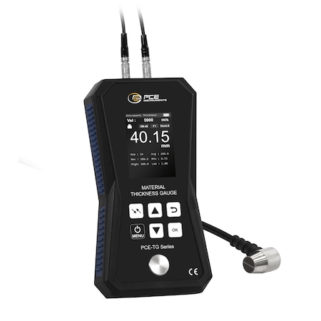 Pce Instruments Tthickness meter, 1-225 mm with 5 MHz probe and TFT display PCE-TG 75A