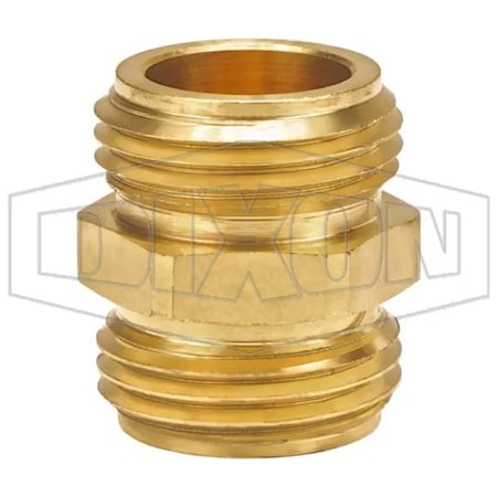Dixon Garden Hose Adapter, 3/4-11-1/2 x 3/4-11-1/2 x 1/2 in, Male Garden Hose Thread x Male Garden Hose Th 5091212CLF