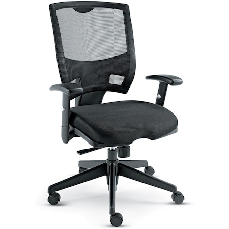 Alera Task Chair Epoch Series Fabric-Mesh Multifunction Chair, Padded Arms, 19" to 24" Height, Fabric ALEEP42ME10B