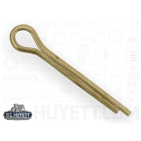 Huyett Cotter Pin, Zinc Yellow Carbon Steel, 0.125 in Dia x 1.000 in Effective Length CPY-125-1000