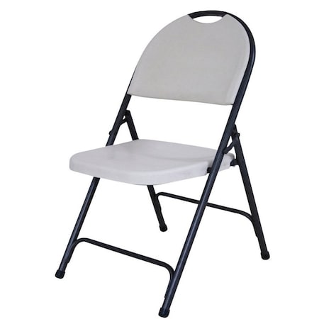 Simple Spaces Folding Chair, 1734 in OAW, 2134 in OAD, Steel Frame, WhiteHammertoe Gray Frame CHR-001P
