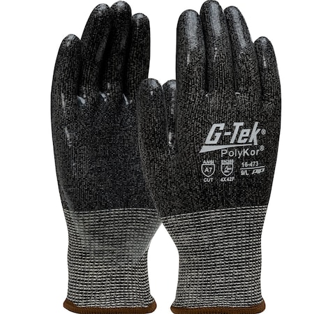 G-Tek Seamless Knit PolyKor Blended Glove with Silicone Coated Flat Grip on Palm & Fingers, 12PK 41388