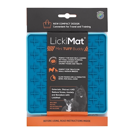 Lickimat Mini Tuff Buddy Turquoise Plastic Slow Feeder For Dogs LM9133TQ-DR