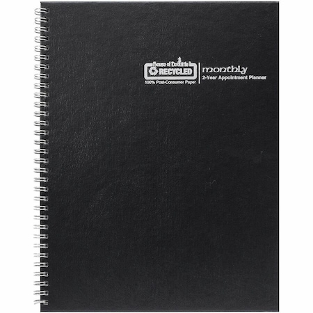 House Of Doolittle Recycled Ruled Monthly Planner, 11 x 8.5, Black Cover, 24-Month: Jan 2025 to Dec 2026 HOD262002