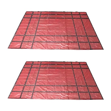 Mytee Products Flatbed Truck Tarps 18oz Steel Tarp 16 ft x 24 ft - Red, 2PK ST16-24-REDx2