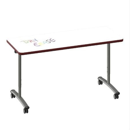 Correll Rectangle Premium Sit To Stand Dry Erase Flip Top Table, 60 in W, 28 in to 38 in H FTS2460DE-80-14-35