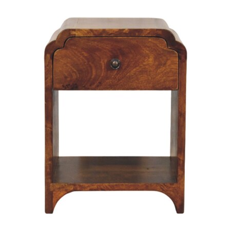 Homeroots 16" Brown Solid Wood One Drawer Nightstand 651508