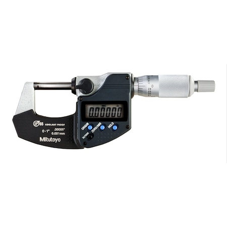 Mitutoyo Digimatic Outside Micrometer, I/M 0-1 In, .00005 In, NO, RS 293-340-32