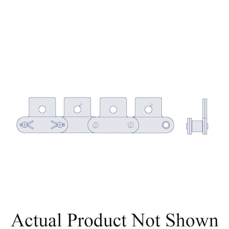 Hkk Chain HKK Double Pitch Riv Standard Conveyor w/SA-1 Att on Every P, 2 P, 5/8 Dia x 5/8 W DC080RSA1EV