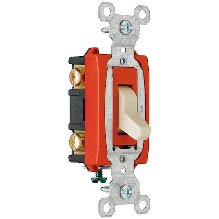Pass & Seymour Wall Switch, 2 hp, Toggle, 20 A, Ivory CS20AC3I