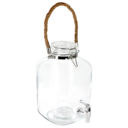 Gibson Home Ferris 1.3 Gallon Glass Beverage Dispenser with Rope Handle 140781.01