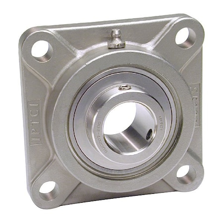 Iptci 4 Holes, Flange Bracket Housing, Flange Mount Bearing, Radial Ball, 1/2 in Dia, Stainless Steel, Set Screw SUCSF201-8