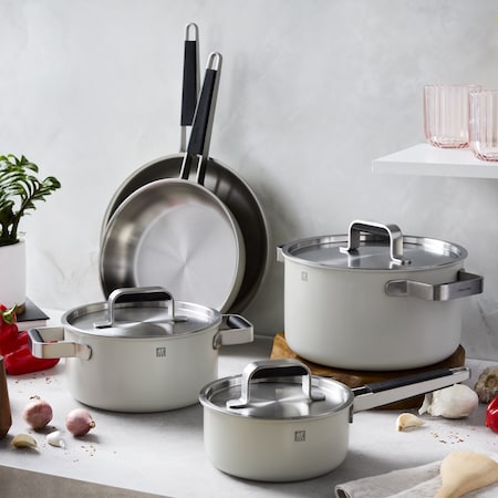 Zwilling Pure 8-pc Stainless Steel Cookware Set, Ivory 1031052