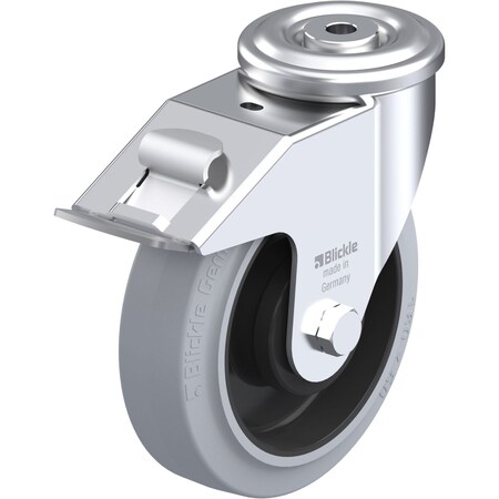 Blickle Kingpin Swvl Cstr, Solid Rbbr, 6-5/16", Brk LER-POEV 160KA-FI-SG