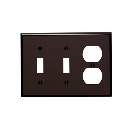 Leviton Combination Wallplate, Standard Size, Gang 3, Brown 85021