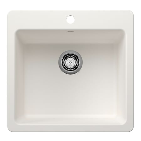 Blanco Liven SILGRANIT 21in Single Bowl Dual Mount Kitchen Sink - White 443229