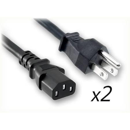 Quail Electronics 6' 18/3 SJT B N Y 5-15P TO C13X2 0400.072