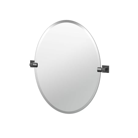 Gatco Elevate 26.5" Frameless Oval Mirror, Matte Black 4059MX