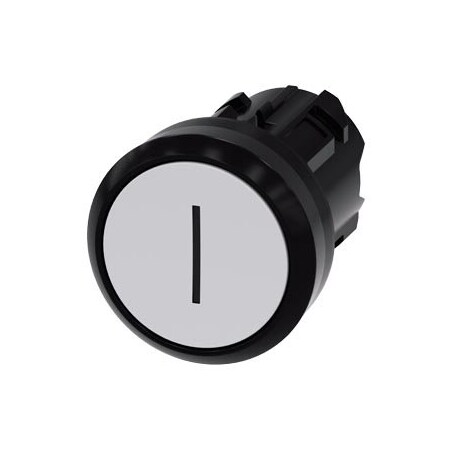 Siemens Pushbutton, 22 mm, round, plastic, white, inscription: I 3SU1000-0AB60-0AC0-ZY19