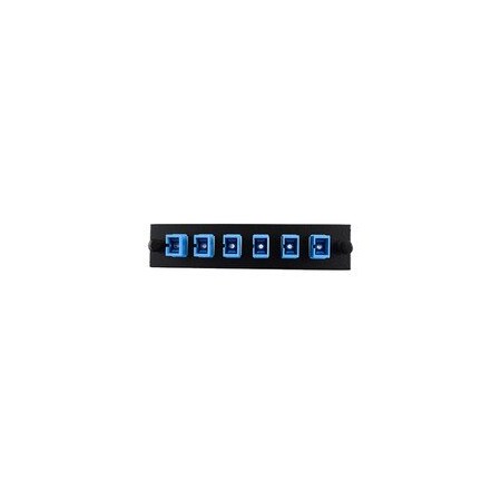 Cable Wholesale LGX Comp Adpter Plate featuring a Bank of 6 Singlemode SC Conn in Blue for OS1 and OS2 applications 68F3-00060