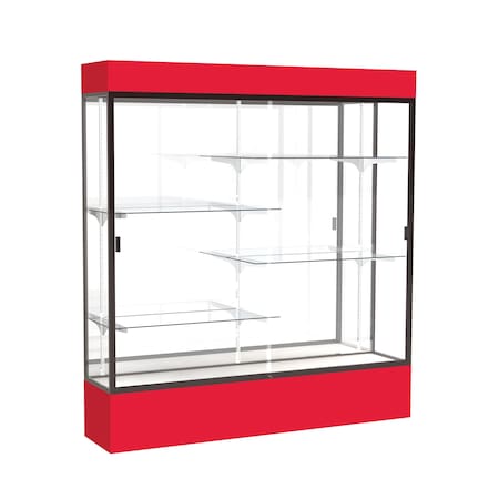 Ghent Lighted Floor Display Case 72x80x16, Mirror, Bronze 3176MB-BZ-RD