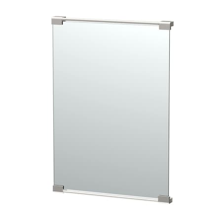 Gatco Fixed Mount 30" Frameless Rectangle Décor Mirror, Satin Nickel 1522