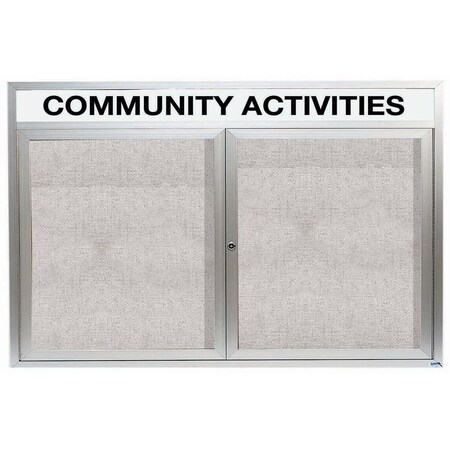 Aarco Outdoor Enclosed Bulletin Board w/ Al Frame Header, Clear Satin Anodized Finish, Neutral 36''Hx60''W ODCC3660RH