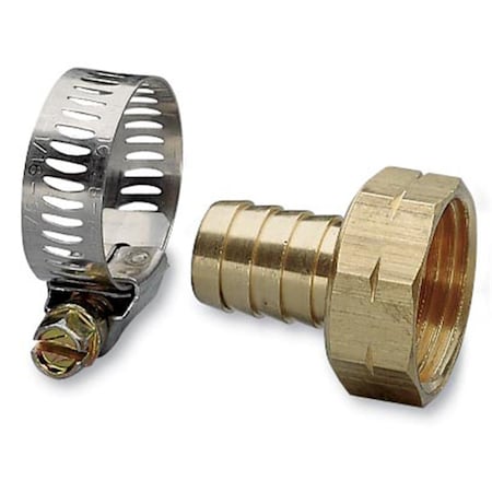 Nelson Sprinkler .75 in. Brass & Worm Gear Clamp Female Hose Repair 50454