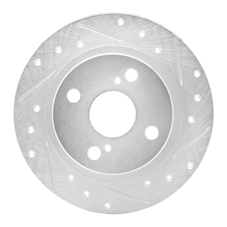 Dynamic Friction Co DFC Brake Rotor - Drilled and Slotted - Silver 631-76035R