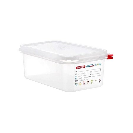 Araven Food Pan With Airtight Lid 1/4 Size 4" D 03027