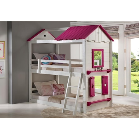 Convenience Concepts PD-1570TTWP Twin Over Sweetheart Bunk Bed, Grey & Blue HI2479517