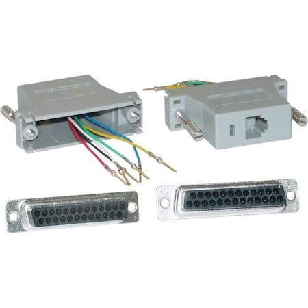 Cable Wholesale Modular Adapter, Gray, DB25 Female to RJ12 31D3-36400