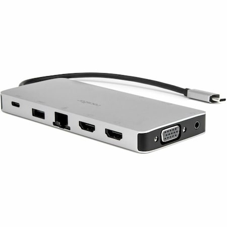 Rocstor USB-C PORTABLE DOCK MULTIPORT ADAPTER 100W PD 2X HDMI 1X VGA 4X USB-A SD/TF GIGA Y10P035-S1