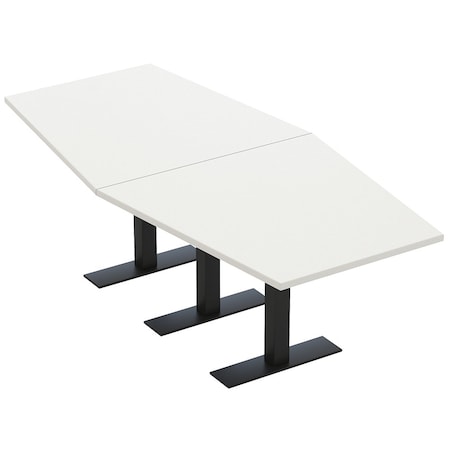 Skutchi Designs 8ft Hexagon Conference Table With Power | Harmony Series | 8 Person Meeting Room Table HAR-HEX.IR-48X96-T.BK-W960-NA